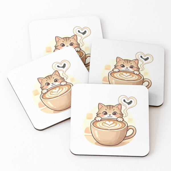 Item preview, Cute Latte Cat Coffee designed and sold by Meowza Studio.