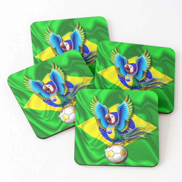 Item preview, Brazil Macaw Parrot Cartoon with Soccer Ball designed and sold by BluedarkArt.
