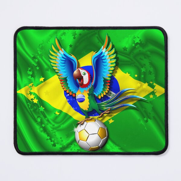 Item preview, Brazil Macaw Parrot Cartoon with Soccer Ball designed and sold by BluedarkArt.