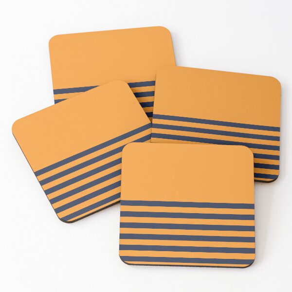 Item preview, ORANGE and NAVY BLUE and ORANGE HALF BLOCK STRIPES designed and sold by RachelMacht.