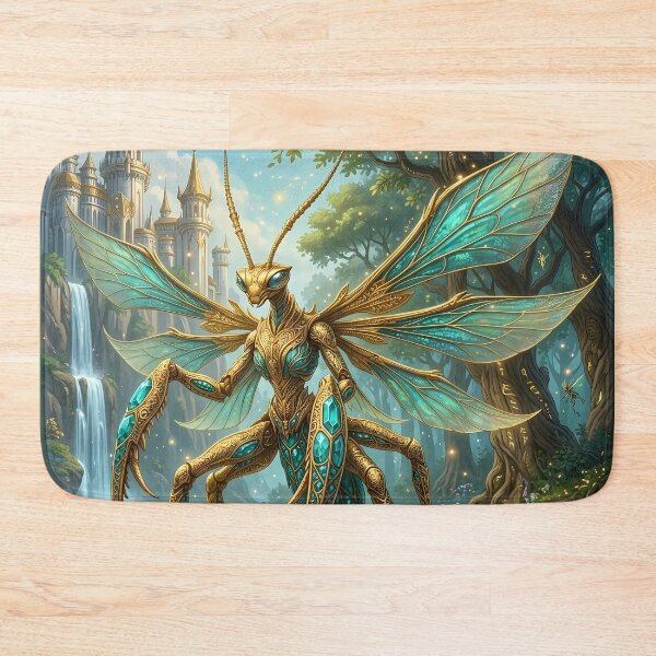 Item preview, Golden Praying Mantis - Insect Fantasy Art designed and sold by Lucid Dream Pixel.