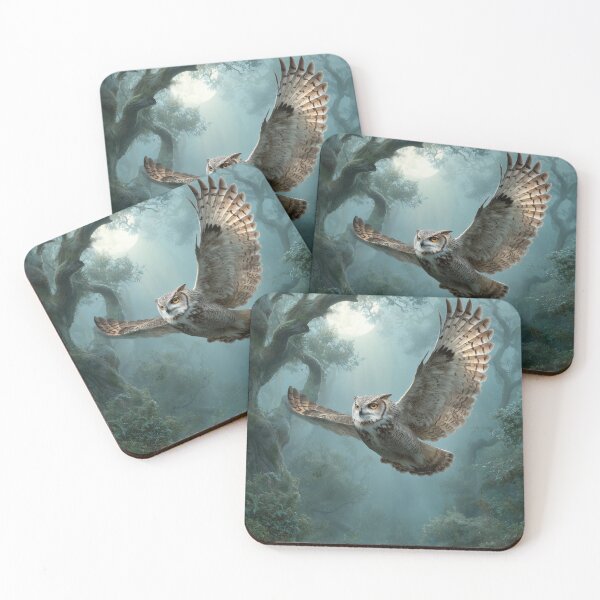 Item preview, Moonlit Forest Flight – Silent Owl in Motion designed and sold by Erika Kaisersot.