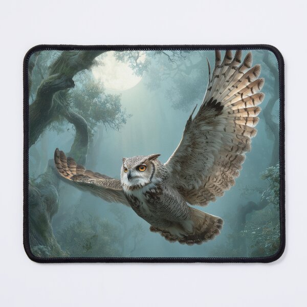 Item preview, Moonlit Forest Flight – Silent Owl in Motion designed and sold by Erika Kaisersot.