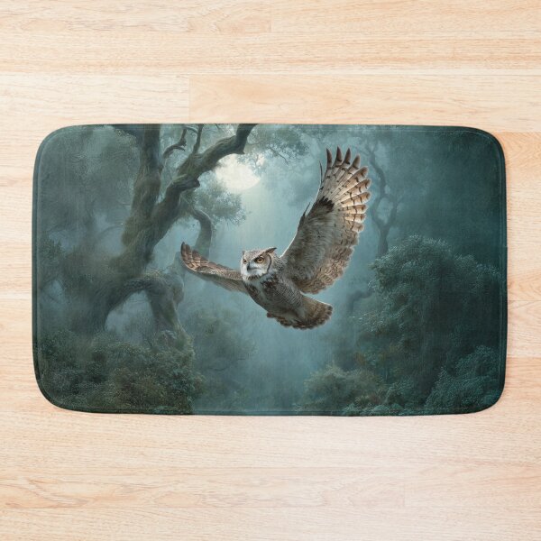 Item preview, Moonlit Forest Flight – Silent Owl in Motion designed and sold by Erika Kaisersot.