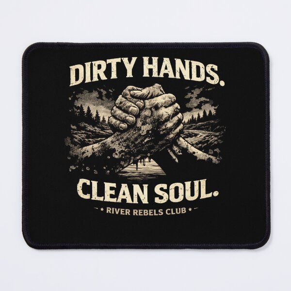 Item preview, Dirty Hands Clean Soul Shirt – Blue Collar Work Ethic Tee, Rugged Outdoor Lifestyle, River Rebels Club Design designed and sold by WildWonderfulWear.