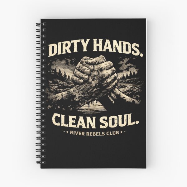 Item preview, Dirty Hands Clean Soul Shirt – Blue Collar Work Ethic Tee, Rugged Outdoor Lifestyle, River Rebels Club Design designed and sold by WildWonderfulWear.