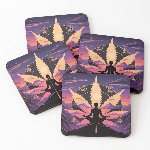 Item preview, Cannabis Leaf Meditation Mountain Silhouette Art designed and sold by Common-Standard.