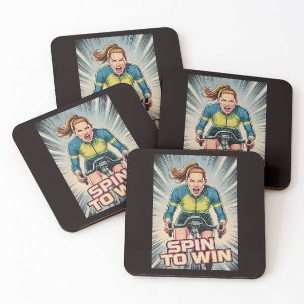 Item preview, Spin to Win – Retro Comic Spinning Bike Illustration designed and sold by Rawecz Studio.
