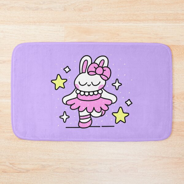 Item preview, Cute Bunny Ballerina with Pink Tutu Bow and Stars Kawaii Illustration designed and sold by QuietBloom80.