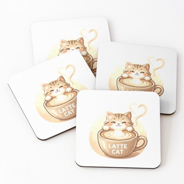 Item preview, Kawaii Cat Lover Coffee latte cat designed and sold by Meowza Studio.