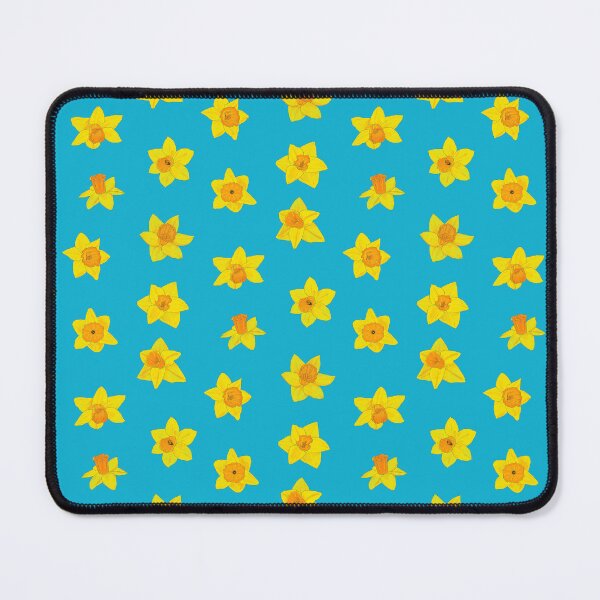 Item preview, Daffodil pattern 3 with blue background designed and sold by Paintingsbyapeacock.