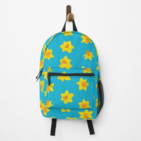 Item preview, Daffodil pattern 3 with blue background designed and sold by Paintingsbyapeacock.