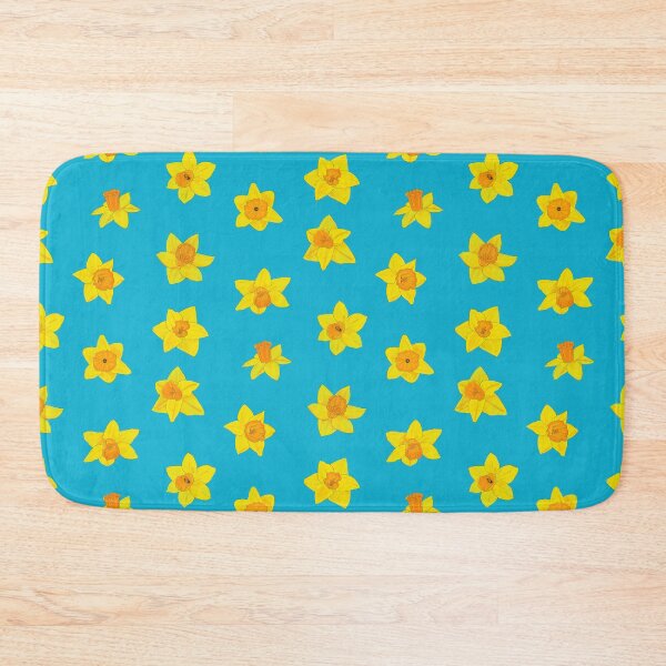 Item preview, Daffodil pattern 3 with blue background designed and sold by Paintingsbyapeacock.