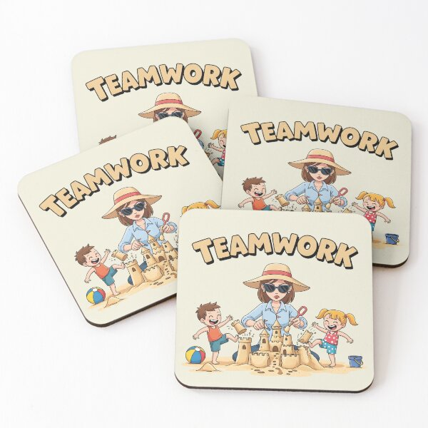 Item preview, Teamwork – Mom and Kids at the Beach designed and sold by Sea Gem.