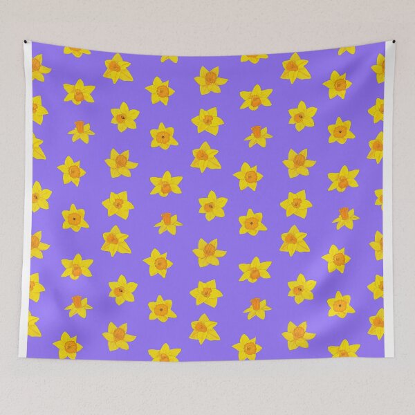 Item preview, Daffodil Pattern 3 with purple background  designed and sold by Paintingsbyapeacock.