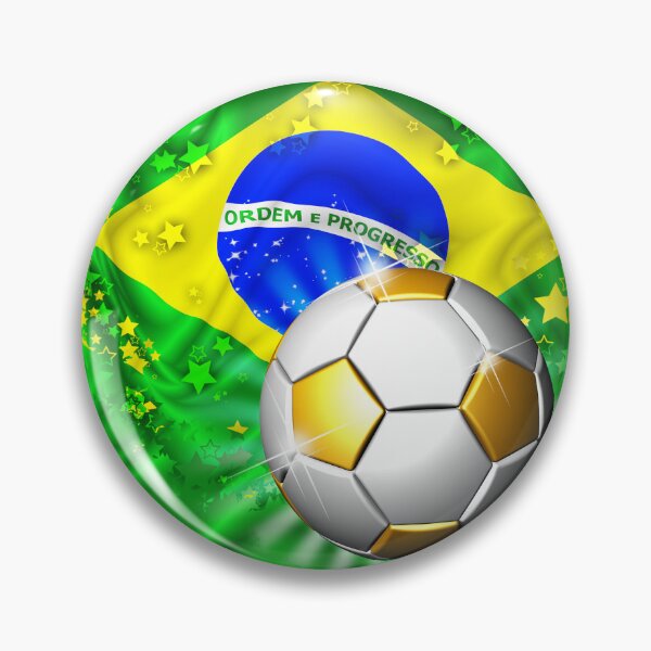 Item preview, Brazil Flag Gold Green and Soccer Ball designed and sold by BluedarkArt.