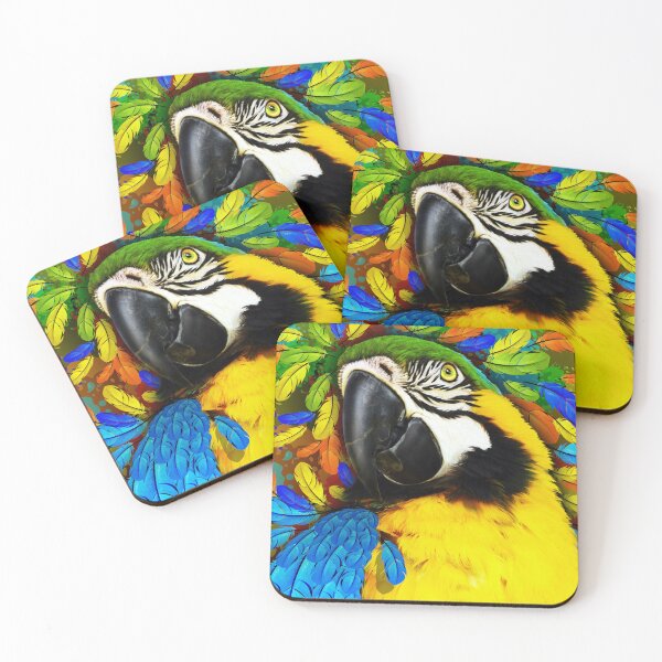 Item preview, Gold and Blue Macaw Parrot Fantasy designed and sold by BluedarkArt.