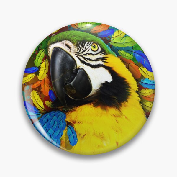 Item preview, Gold and Blue Macaw Parrot Fantasy designed and sold by BluedarkArt.