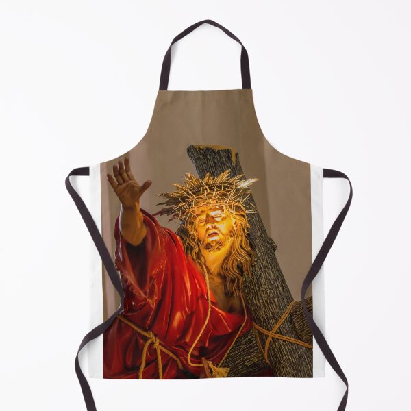 Item preview, Illuminated Statue of Jesus Wearing Crown of Thorns and Red Robe Carrying the Cross designed and sold by Nmallia.