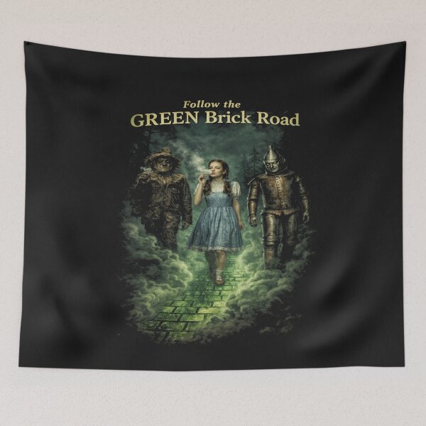 Item preview, Follow the Green Brick Road Wizard of Oz Parody Dark Fantasy Shirt designed and sold by GhostDawgs.
