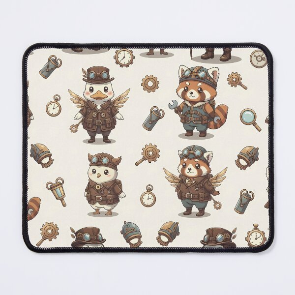 Item preview, Kawaii Steampunk Animals Pattern - Cute Fox, Owl & Duck (Kawaii Steampunk Animals Pattern) designed and sold by JohnWar.