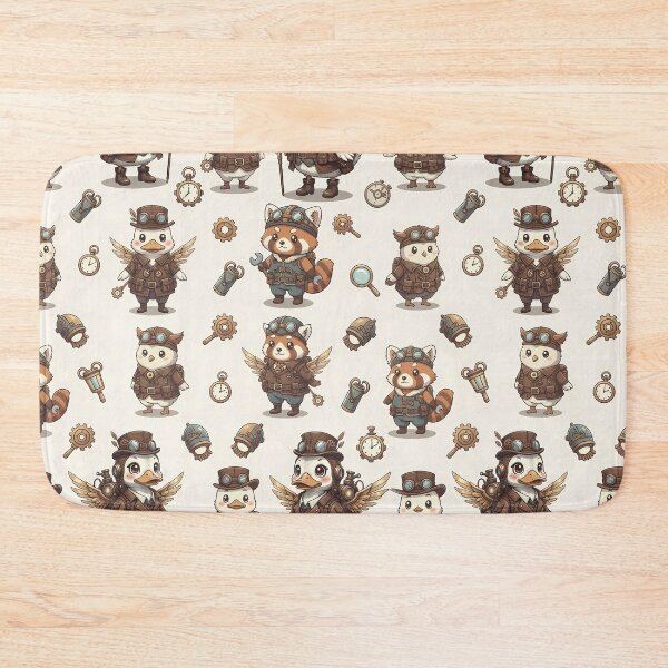 Item preview, Kawaii Steampunk Animals Pattern - Cute Fox, Owl & Duck (Kawaii Steampunk Animals Pattern) designed and sold by JohnWar.