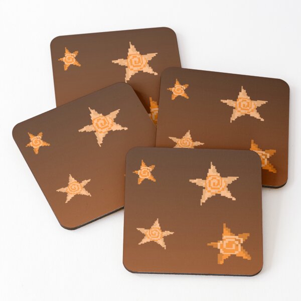 Item preview, Orange background print with stars. Pixel art. designed and sold by YaroshMaria.