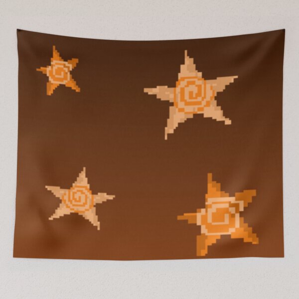 Item preview, Orange background print with stars. Pixel art. designed and sold by YaroshMaria.