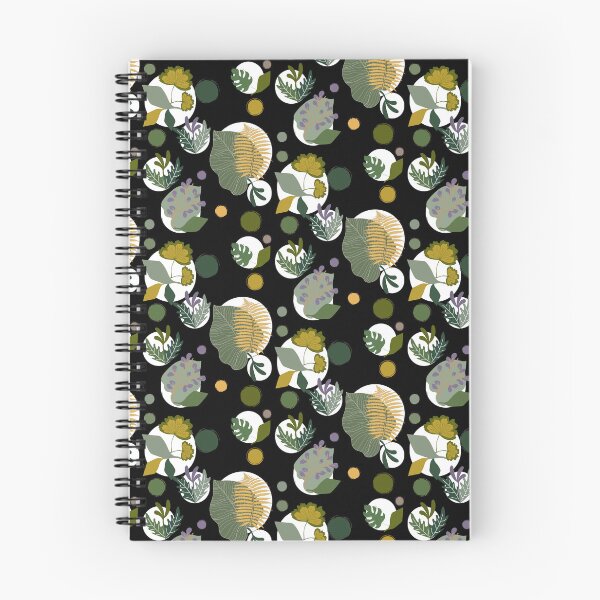 Artikelvorschau, Modernes botanisches Kreismuster mit Farn und Blättern entworfen und verkauft von Vibria Pattern Studio.
