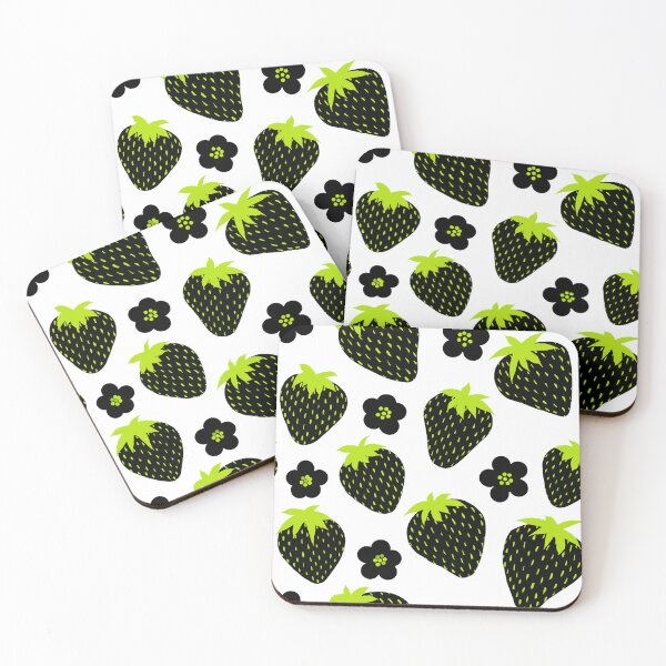 Item preview, Wild Black and Green strawberry pattern designed and sold by LAEC-Shop.