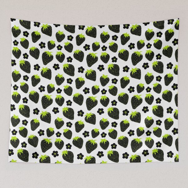 Item preview, Wild Black and Green strawberry pattern designed and sold by LAEC-Shop.