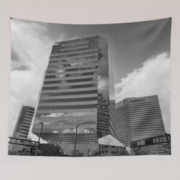 Item preview, Jacksonville Skyline Illusion in Black and White designed and sold by Kay Brewer.