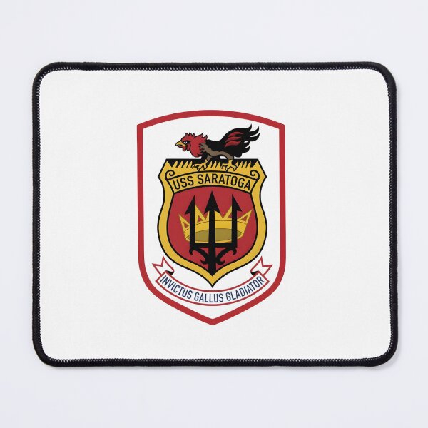 Item preview, USS Saratoga CV-60 Naval Aircraft Carrier Invictus Gallus Gladiator Emblem designed and sold by CharlieDesings.