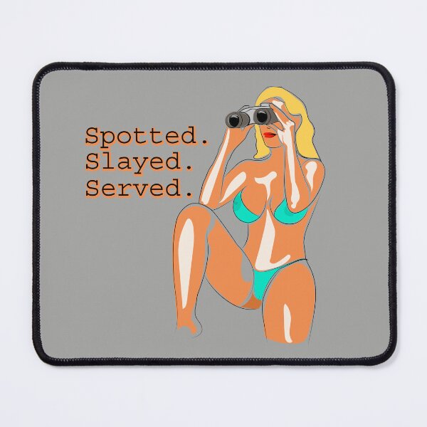 Item preview, Spotted Slayed Served - Confident Woman with Binoculars Pop Art designed and sold by Ihor Ivanov.