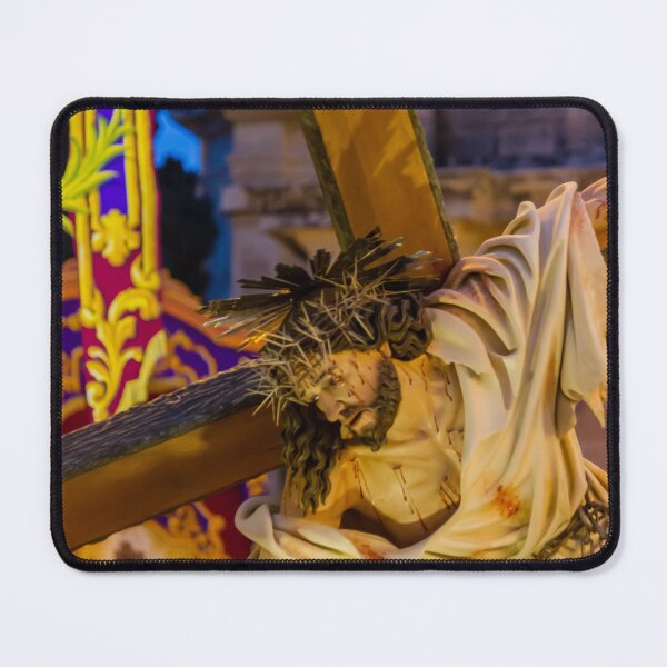 Item preview, Religious Statue Of Jesus Carrying Cross During Holy Week Procession With Crown Of Thorns designed and sold by Nmallia.