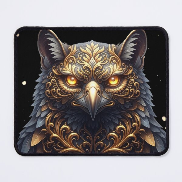 Item preview, Majestic Guardian: The Golden Ornate Owl. designed and sold by mostafacasper12.
