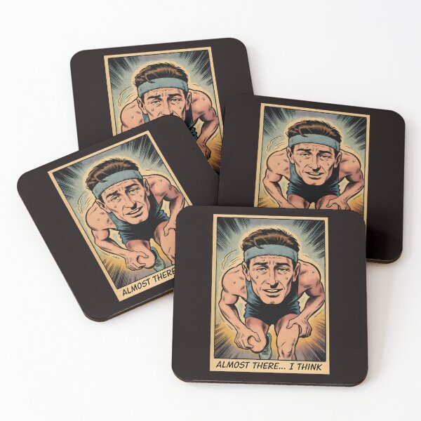 Item preview, Almost There I Think – Retro Comic Exhausted Runner  designed and sold by Rawecz Studio.