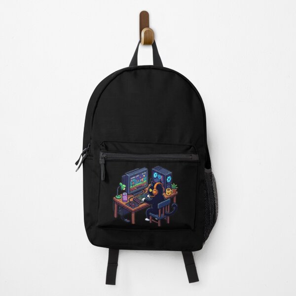 Item preview, Pixel Cat Gamer Sticker | Retro Gaming Setup Cat Art designed and sold by Bumeris.