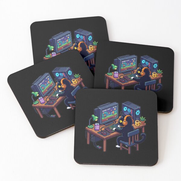 Item preview, Pixel Cat Gamer Sticker | Retro Gaming Setup Cat Art designed and sold by Bumeris.
