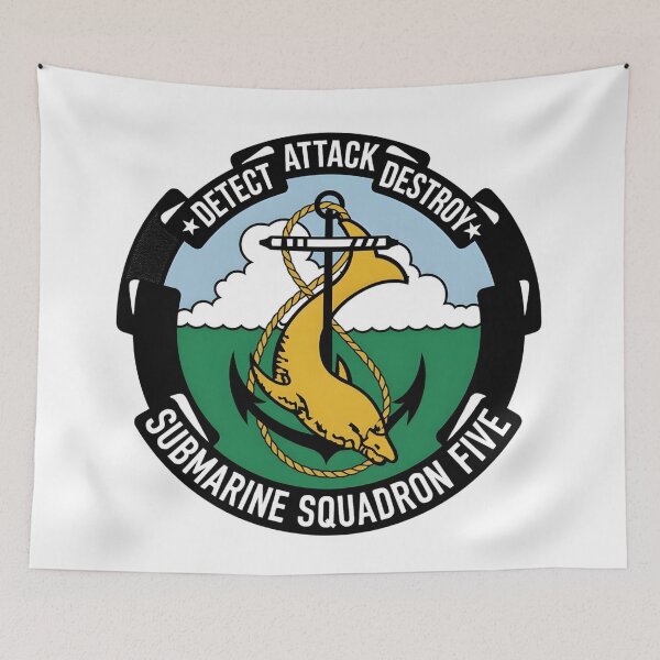 Item preview, Submarine Squadron Five Detect Attack Destroy Naval Emblem designed and sold by CharlieDesings.
