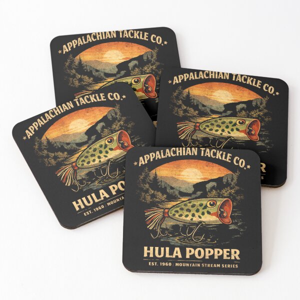 Item preview, Appalachian Tackle Co Hula Popper Shirt – Vintage Fishing Lure Tee, Mountain Stream Sunset Angler Gift designed and sold by WildWonderfulWear.