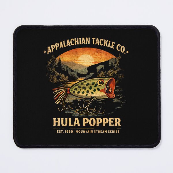 Item preview, Appalachian Tackle Co Hula Popper Shirt – Vintage Fishing Lure Tee, Mountain Stream Sunset Angler Gift designed and sold by WildWonderfulWear.