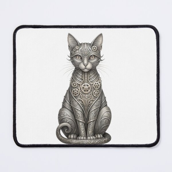 Item preview, Metal Steampunk Cat Sculpture Style Art designed and sold by BetweenForms.