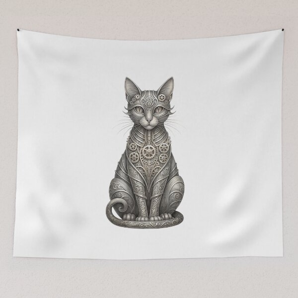 Item preview, Metal Steampunk Cat Sculpture Style Art designed and sold by BetweenForms.