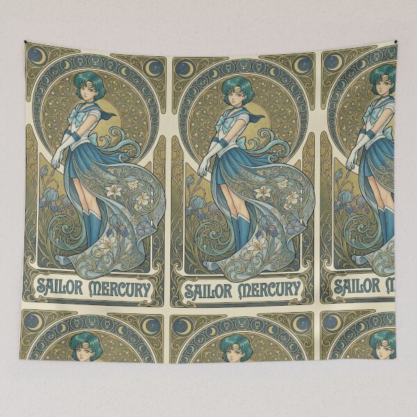 Item preview, Sailor Mercury in Mucha Style designed and sold by Solace Sparkles.