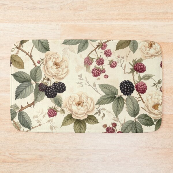 Item preview, Vintage Rose and Blackberry Botanical Pattern designed and sold by Rutvain.