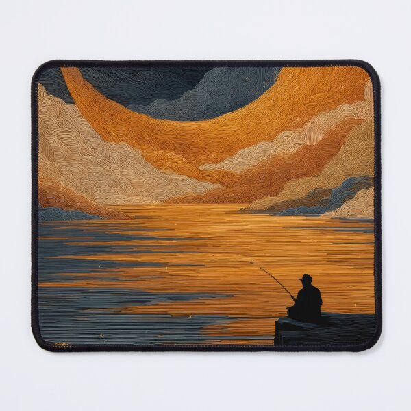 Item preview, Fishing Under a Golden Moon – Silence Between Waves designed and sold by MetroEnvision.