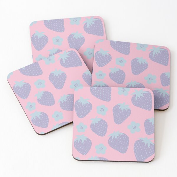 Item preview, Pretty summer strawberries pattern in Lilac and Blue designed and sold by LAEC-Shop.