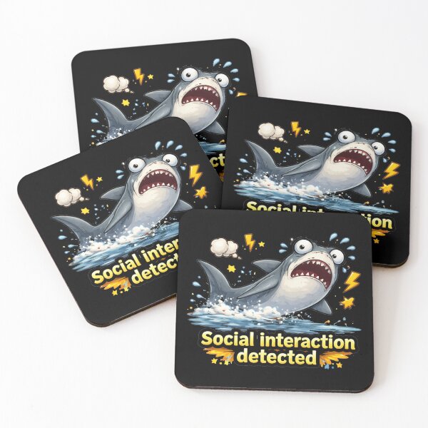 Item preview, Social Interaction Detected Funny Shark designed and sold by MonkiFlipp.