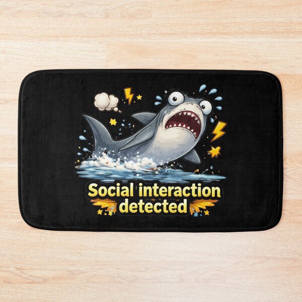 Item preview, Social Interaction Detected Funny Shark designed and sold by MonkiFlipp.